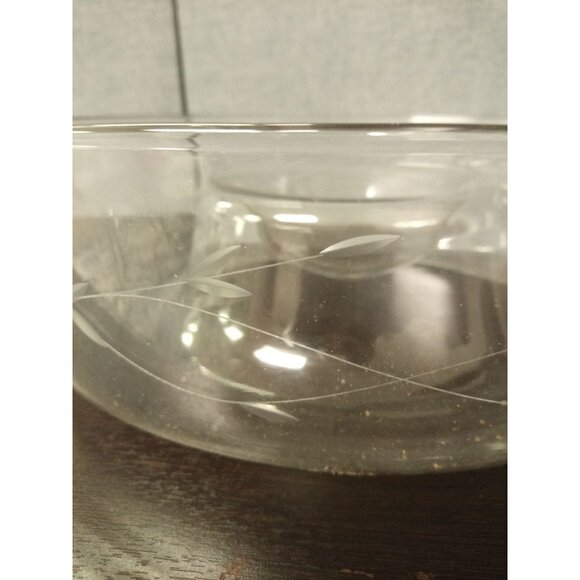 Princess House Vintage Clear Dining Crystal/Glass Chip and Dip Bowl with Etched - Picture 9 of 10